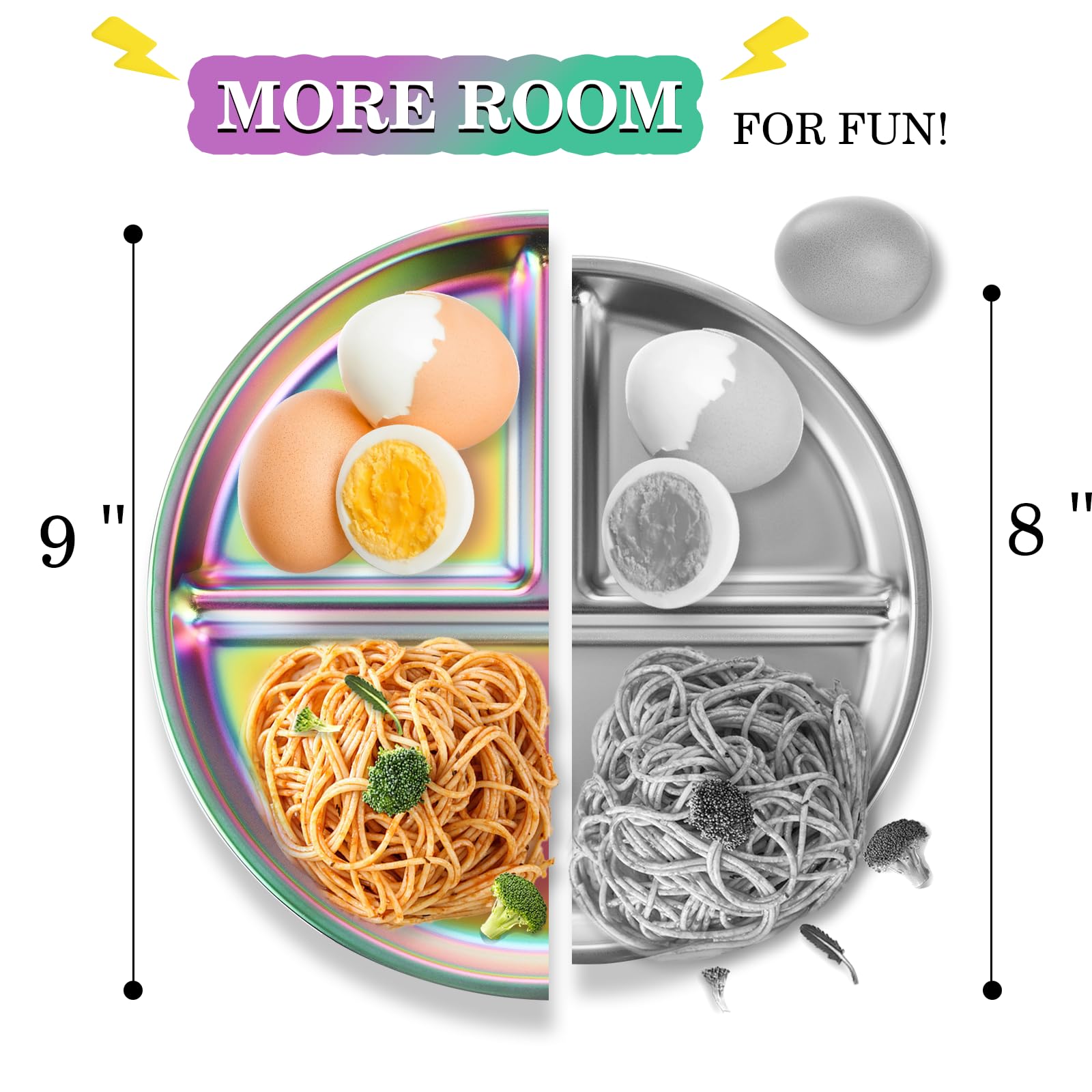 Bakpoco three-compartment plate promoting balanced meals for kids