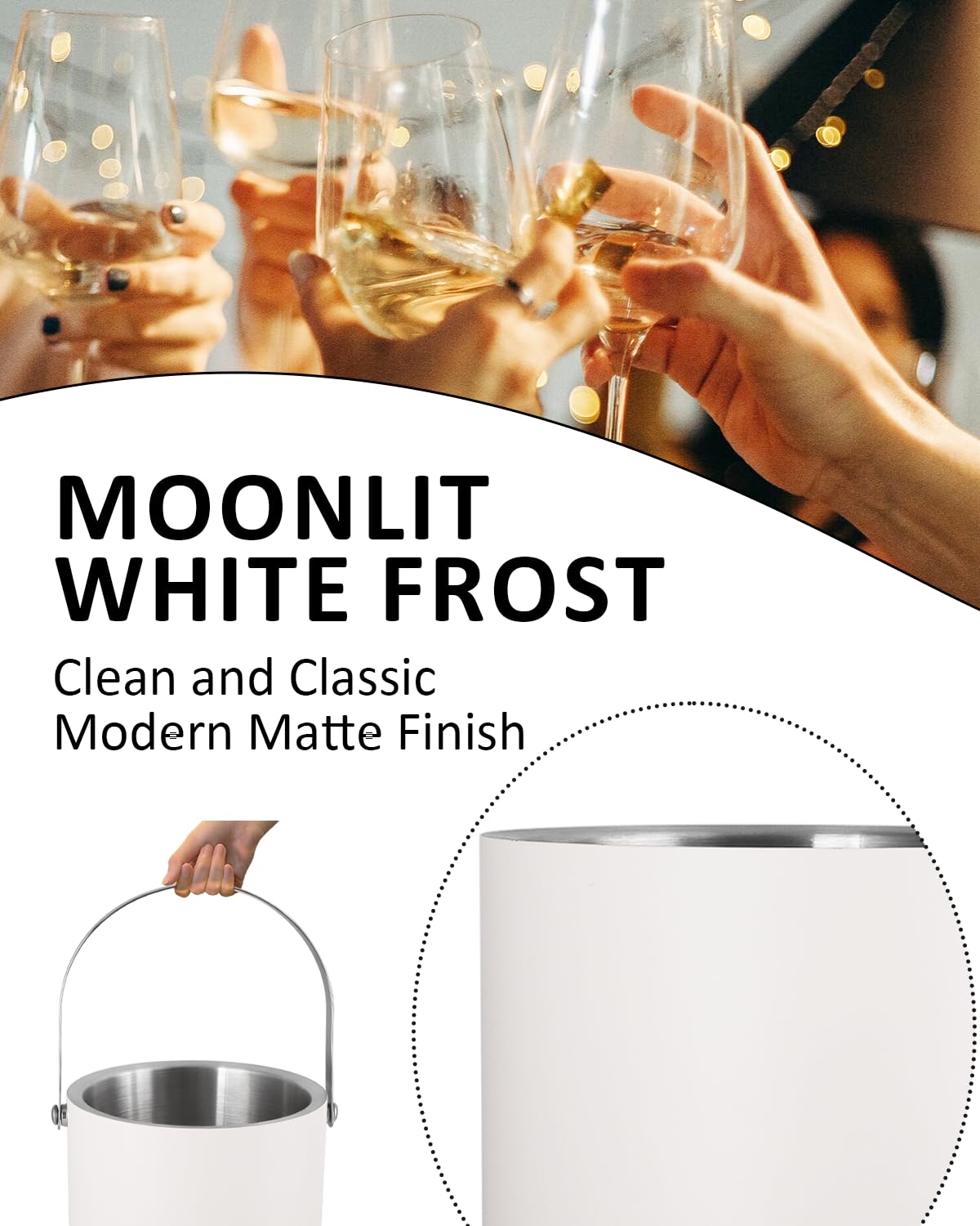 Bakpoco white and silver finish adds elegant touch to settings.