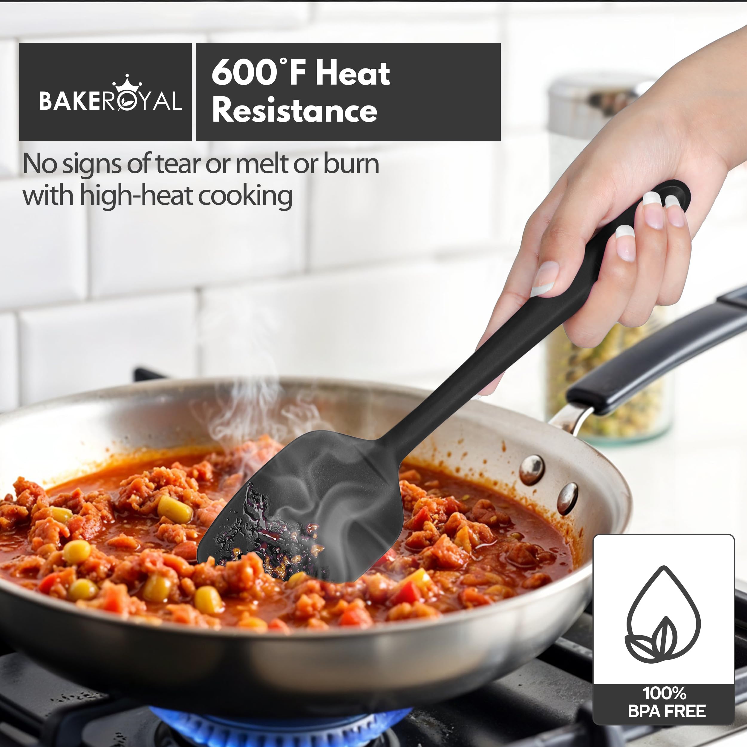BakeRoyal jar spatula retrieves every last bit from jars neatly.