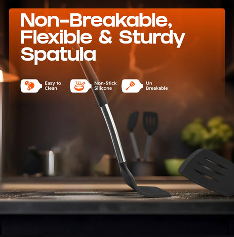 BakRoyal non-toxic BPA-free spatula supports safe nonstick cooking.