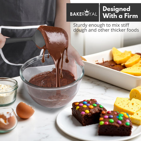BakeRoyal nonstick safe spatulas protect coatings while scraping.