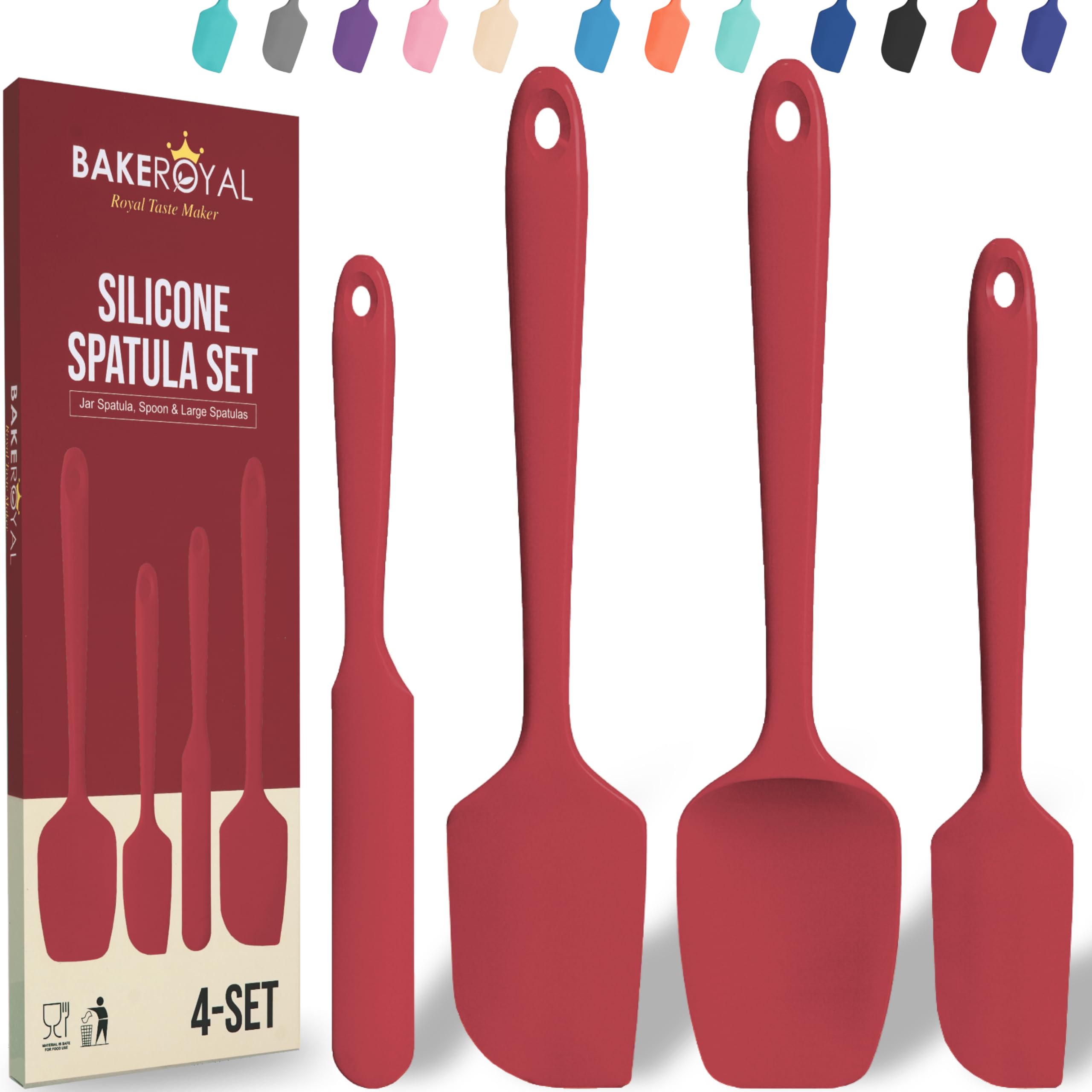 Bakroyal large silicone spatula for high-heat cooking and nonstick pans