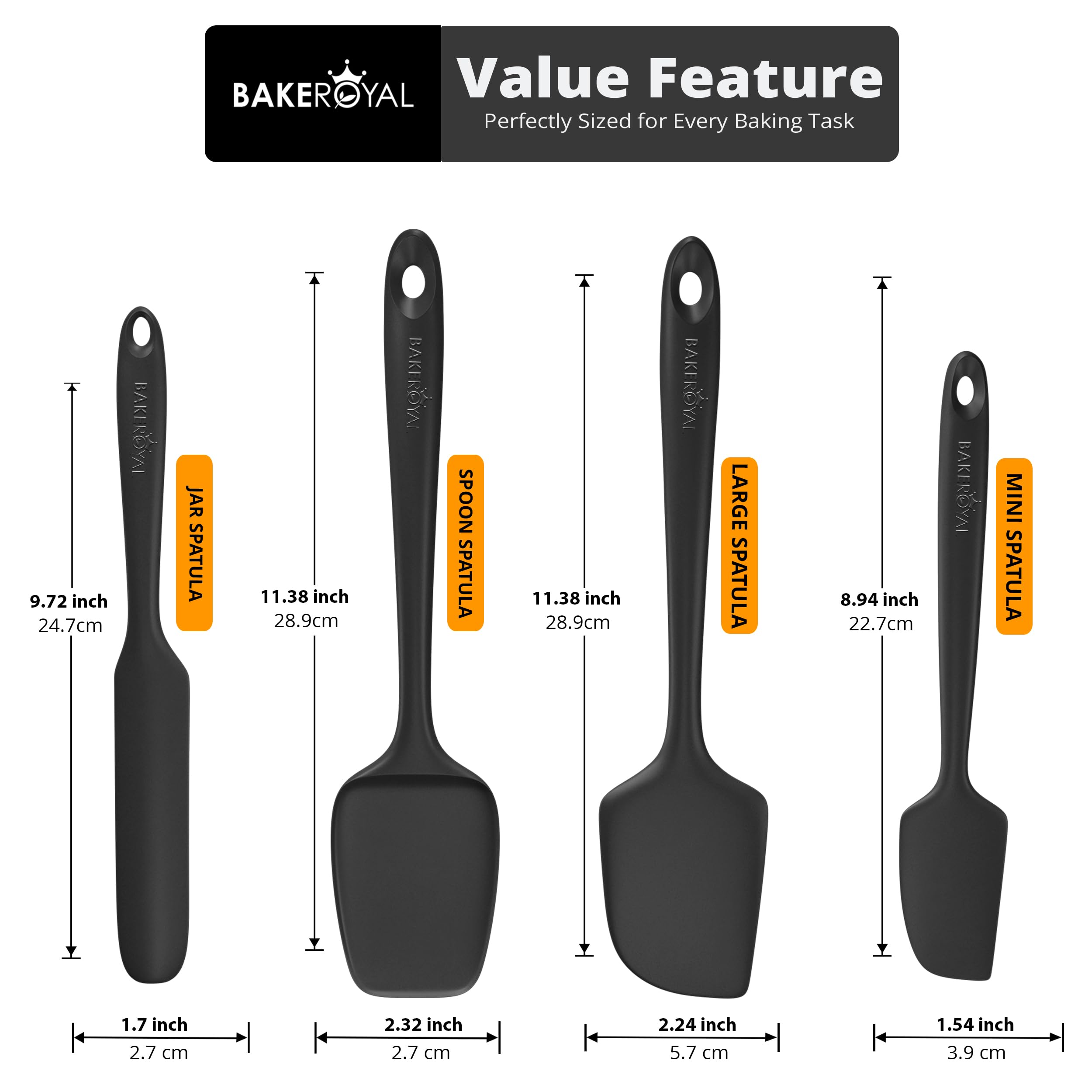 BakeRoyal spoonula blends flexible scraping and mixing for smooth batters.