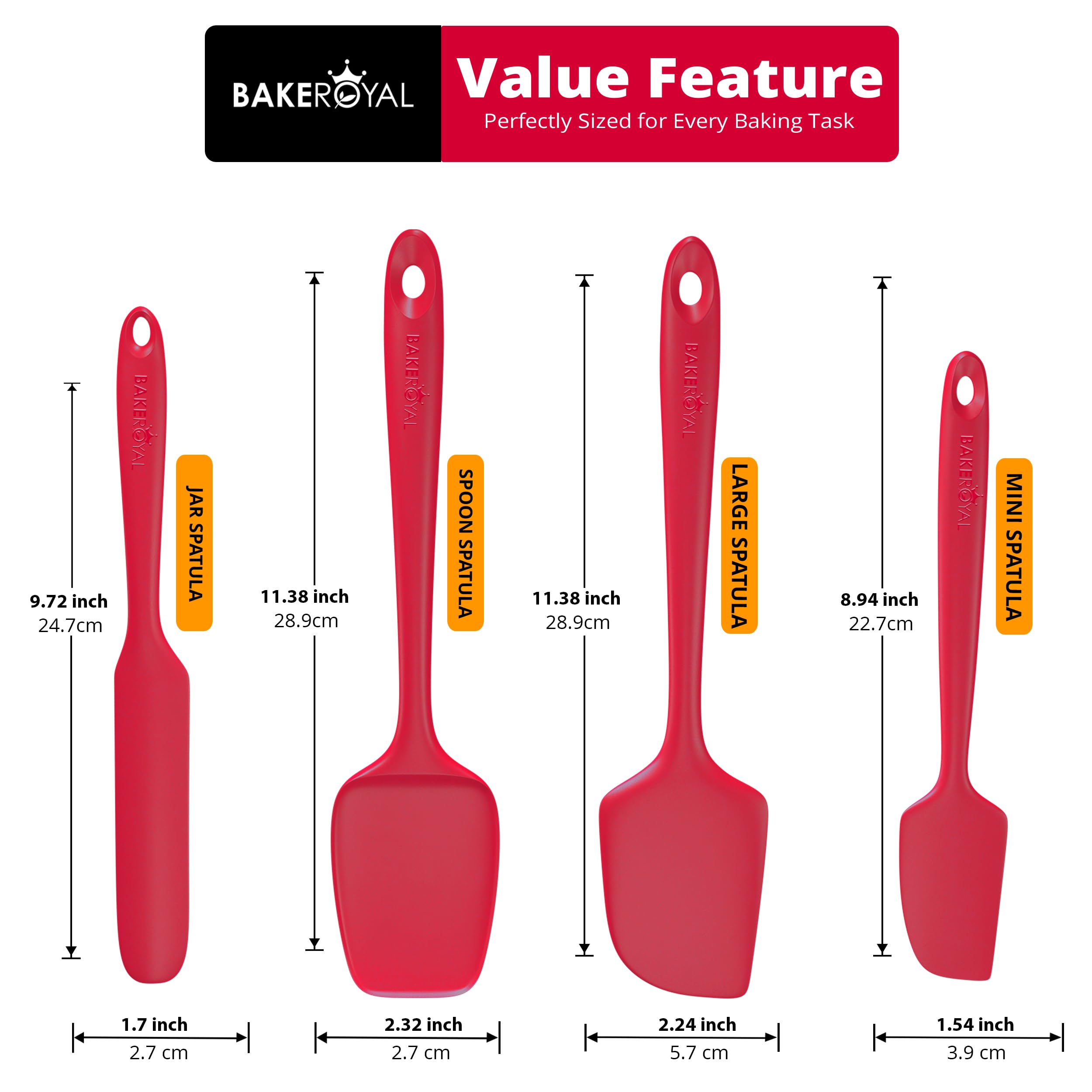 Bakroyal spoonula spatula versatile scraping and mixing in bowls