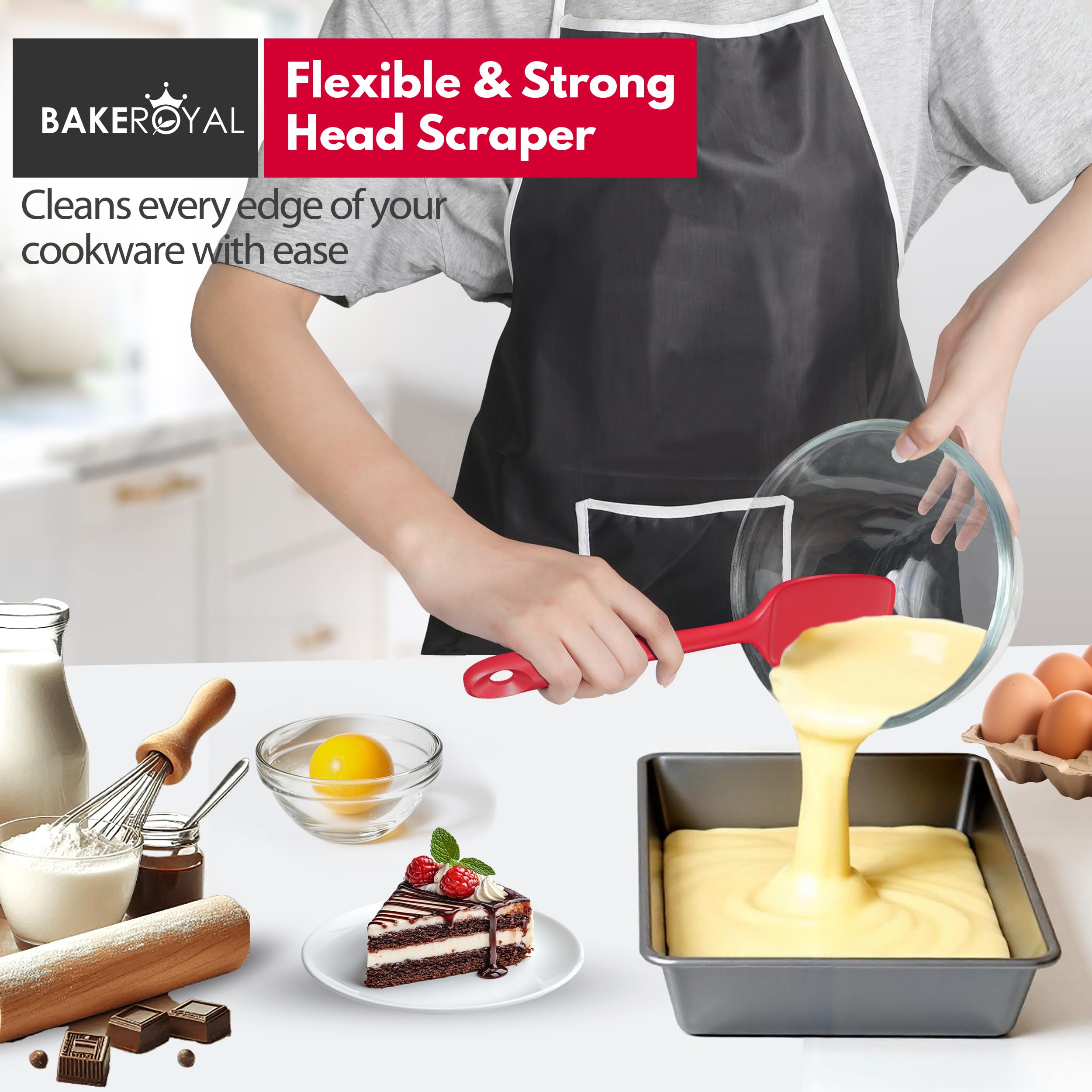 Bakroyal stainless steel core spatula sturdy handle and smooth surface