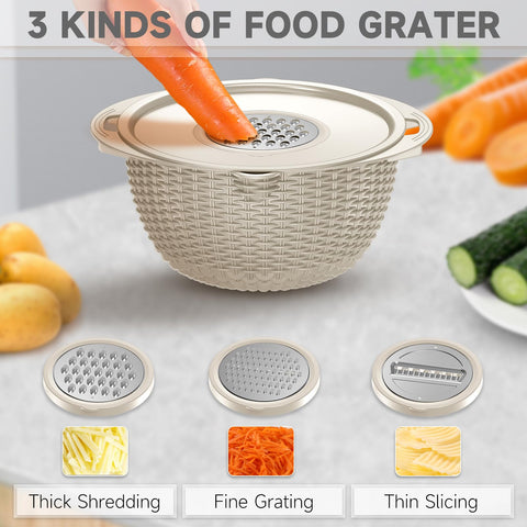 Balavina center removable lid with graters for quick shredding and prep.