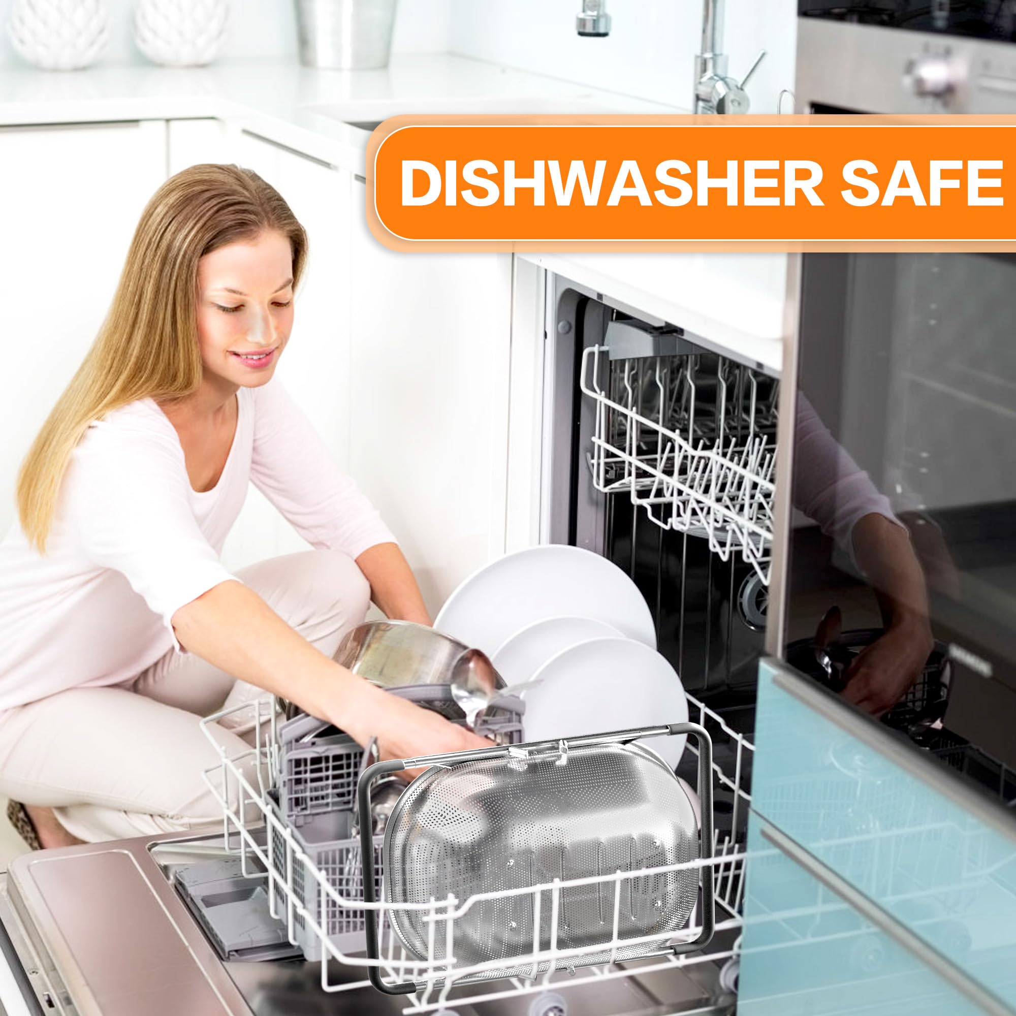 Balavina rinses vegetables effectively under running water.