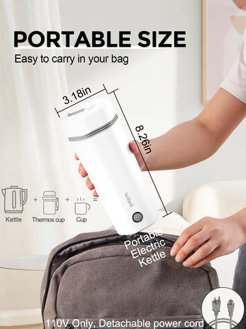 Balbali travel kettle leak-proof seal demonstrates secure transport