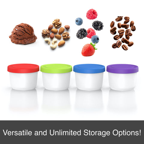 BALCI 8oz mini ice cream containers with red lid, perfect for lunchbox portions