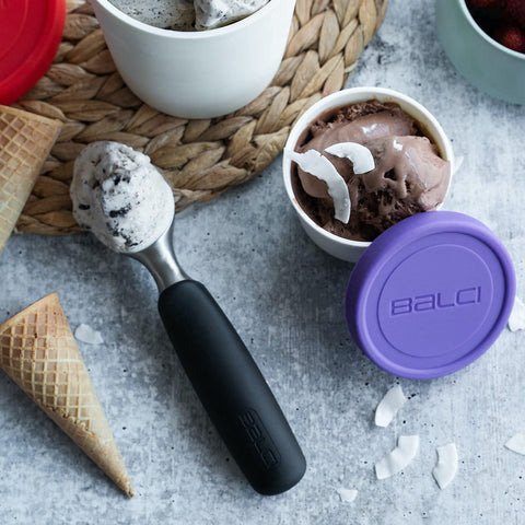BALCI 8oz mini ice cream containers set of 4 with four lids for versatile kitchen storage