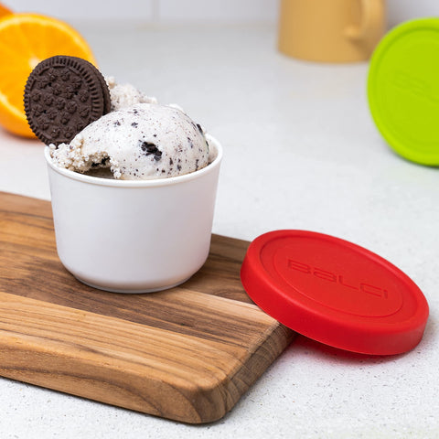 BALCI 8oz mini ice cream containers, stackable design for compact freezer organization