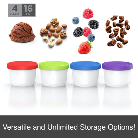 BALCI 16oz freezer-safe container stacked neatly for organized fridge storage.
