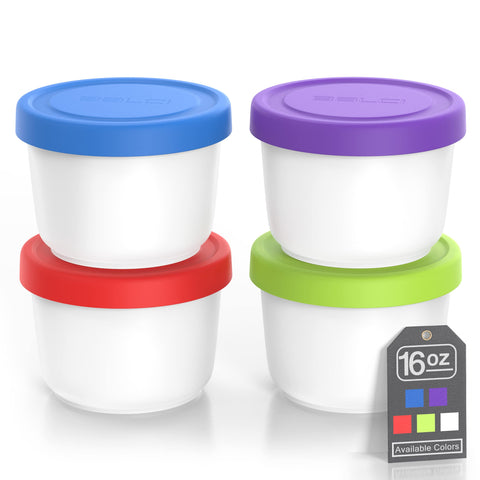BALCI ice cream container set of four with lids for homemade flavors.