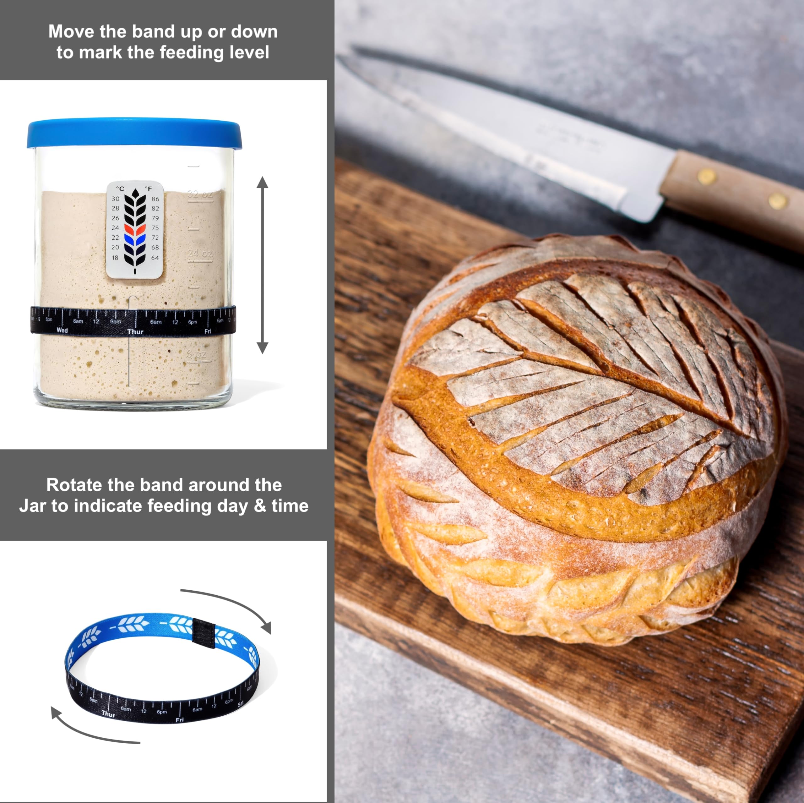 BALCI Cloth cover protects starter while allowing airflow during fermentation.