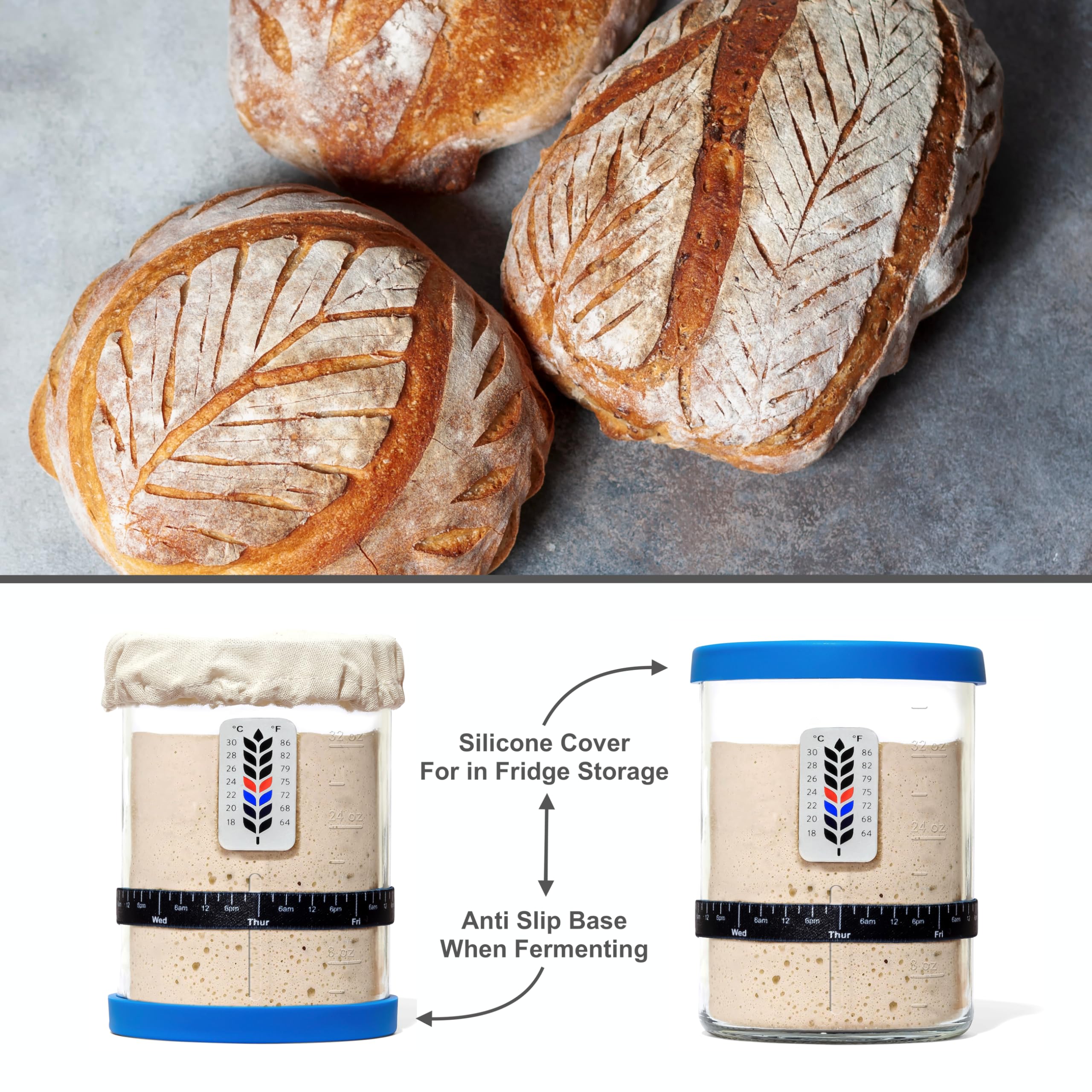 BALCI Glass jar is durable and fridge-to-counter friendly for active starters.