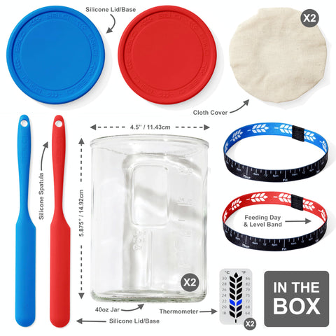 BALCI Premium Sourdough Starter Jar feeding band helps you monitor feeds at a glance.