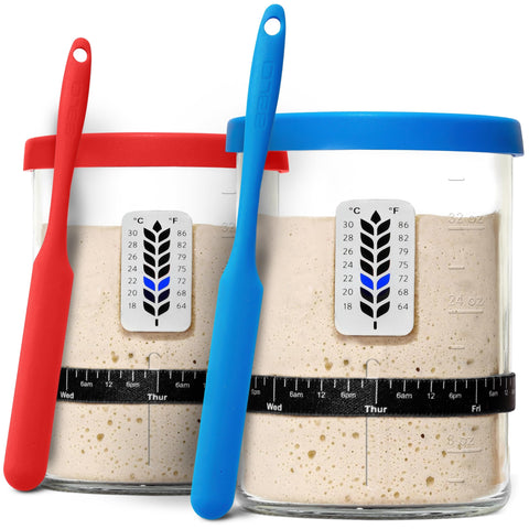 BALCI Premium Sourdough Starter Jar wide-mouth 40oz for easy ingredient handling and cleaning.
