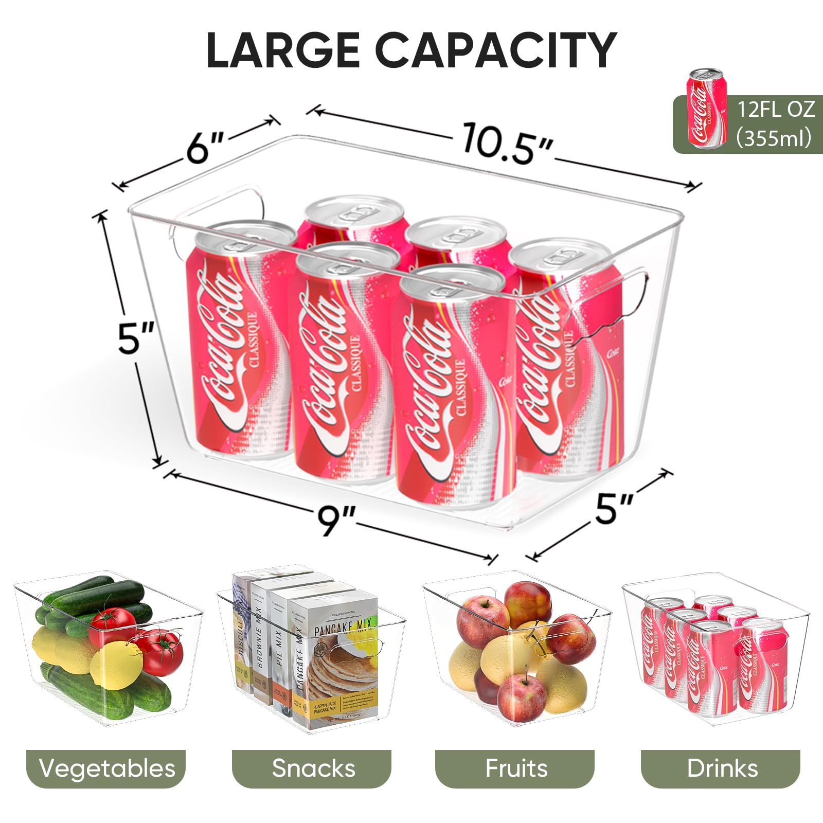 BALEINE bin with handles simplifies transport between cabinets and counters.