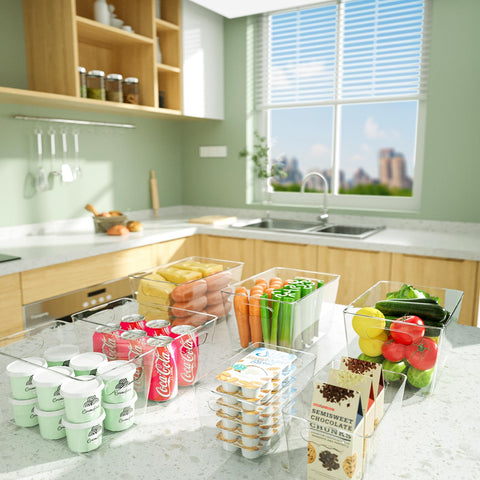 BALEINE can storage bin supports organized pantry with visible contents.