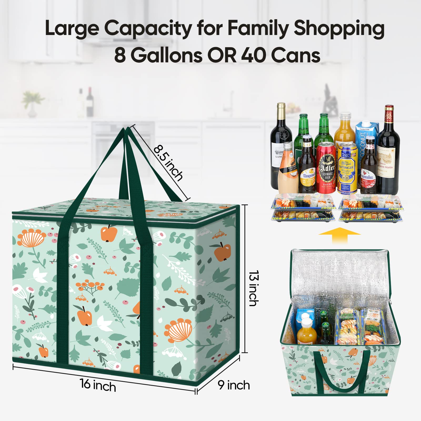 BALEINE Spring Stroll insulated bag with sturdy handles for easy carrying