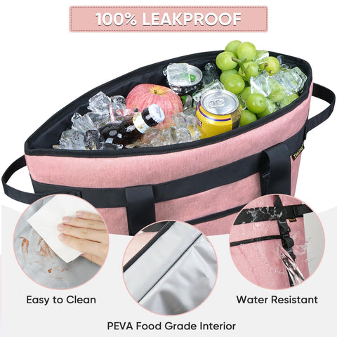 BALEINE teal cooler bag collapsed flat for compact storage.