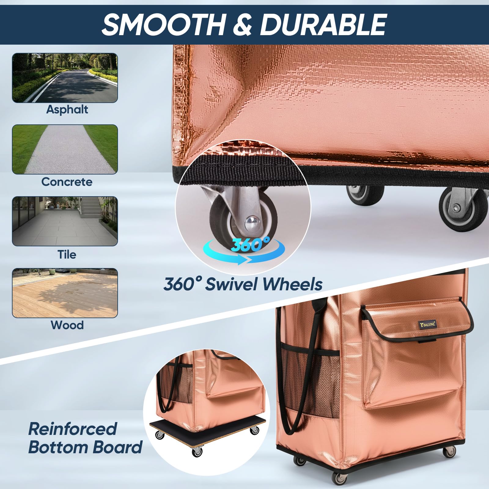 BALEINE large backpack-style grocery cart ideal for hands-free shopping