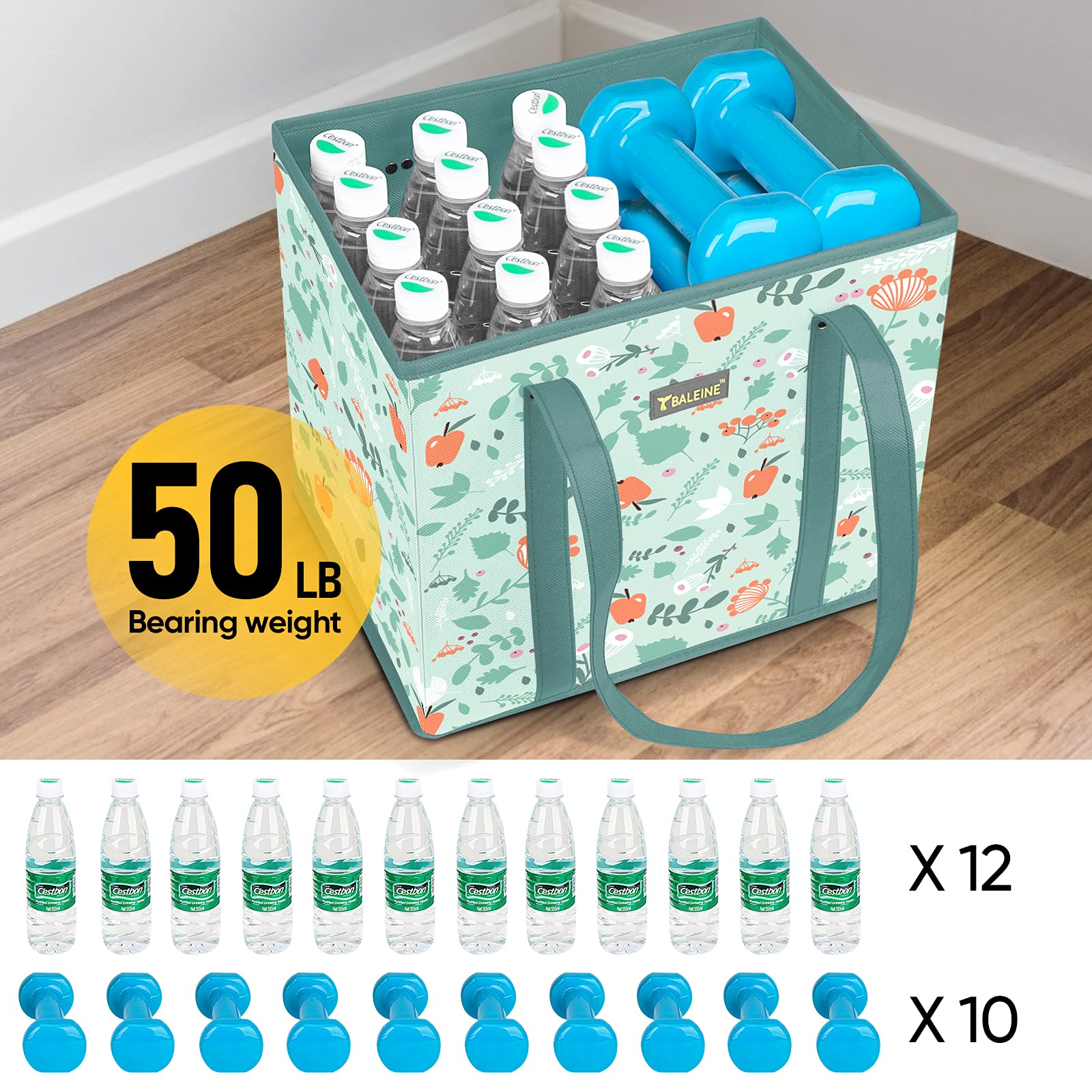 BALEINE spacious box-shaped tote designed for large loads at home and shop.