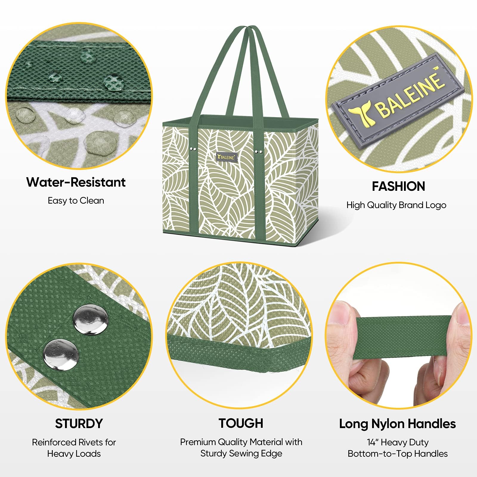 BALEINE 12-inch handles enable comfortable shoulder carrying.