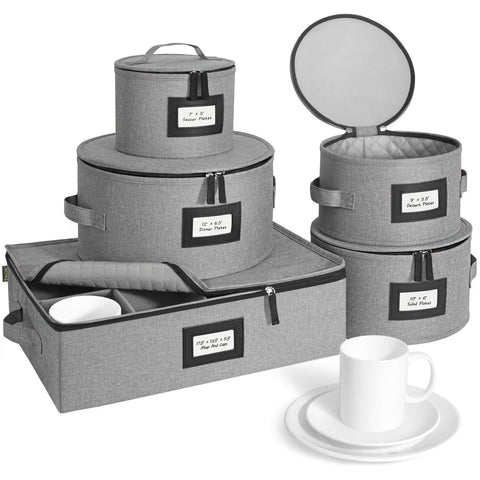 BALEINE china storage container with hard-shell grey front window for quick content identification