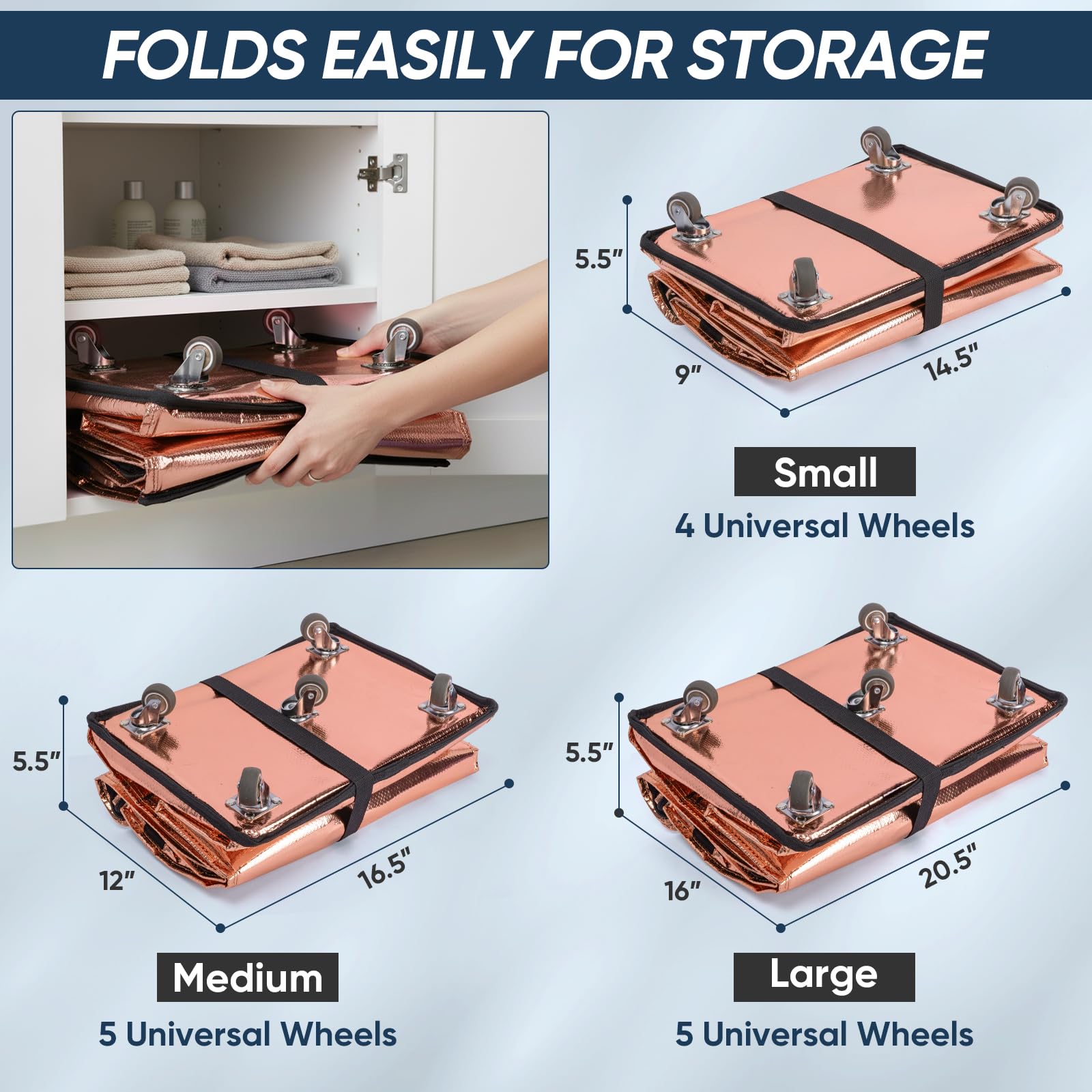 BALEINE foldable wheeled cart for smooth transport.