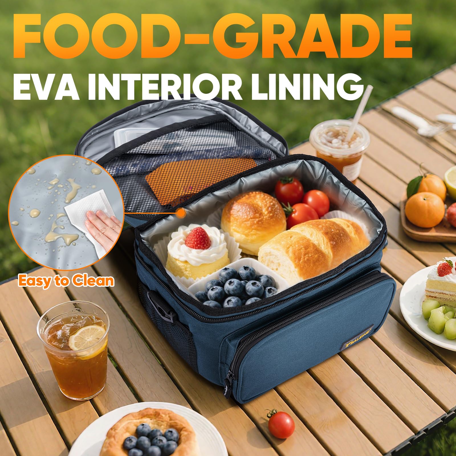 BALEINE lunch bag side profile highlighting compact shape for commuting.