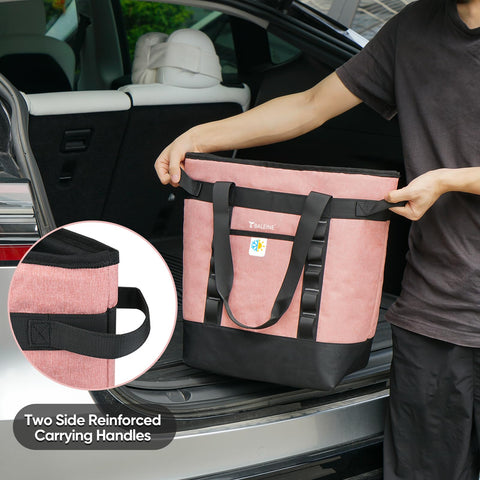 BALEINE pink picnic-ready cooler top view open interior