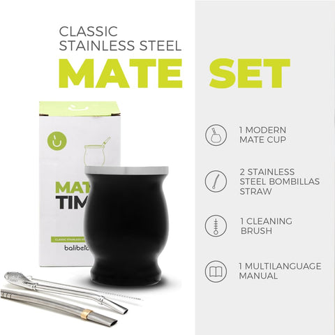 BALIBETOV stainless steel bombilla set for smooth, lasting sips and easy cleaning