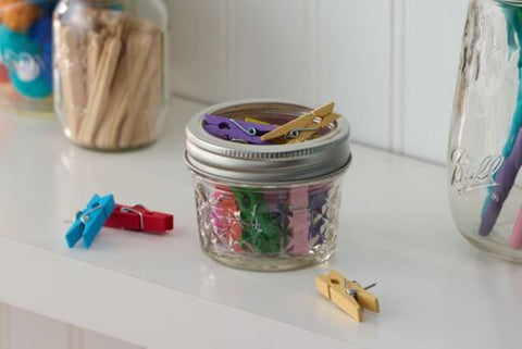 Ball crystal jar supports craft gifts with neatly labeled contents.