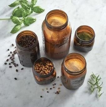 Ball elegant jars ready for table-ready condiments and dressings.