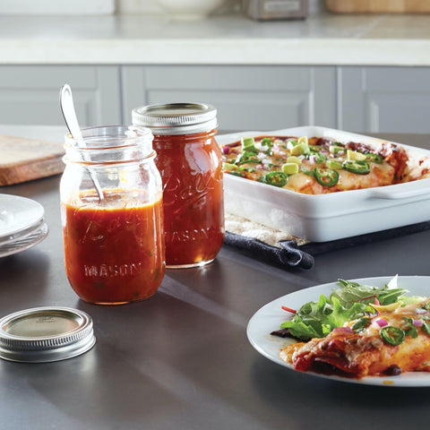 Regular-mouth design suits standard canning lids and easier pouring