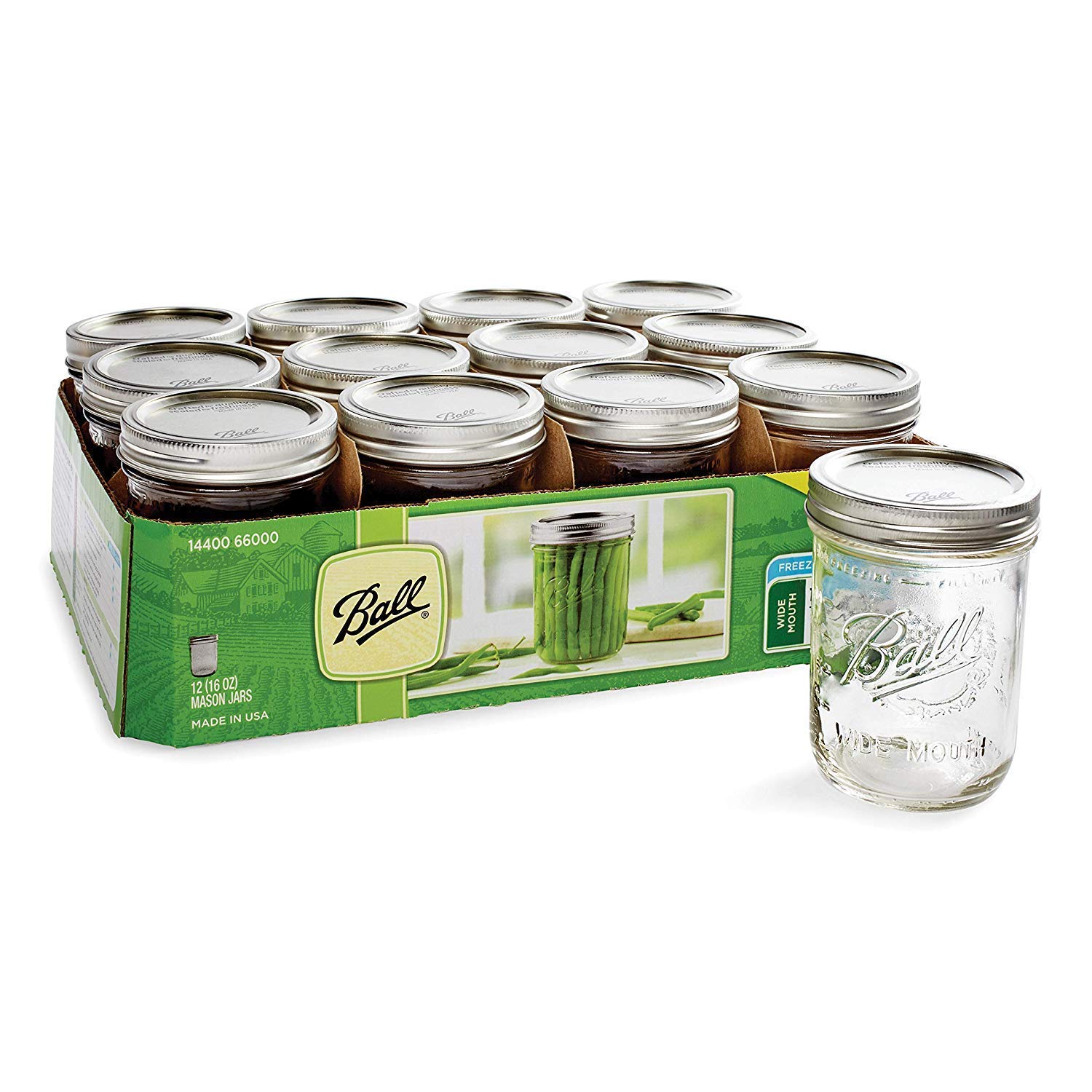 Ball jar with lids and bands ideal for gifting homemade treats.