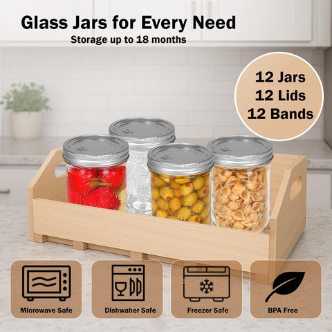 Ball mason jar depicted in freezer-ready storage for long-term preservation.