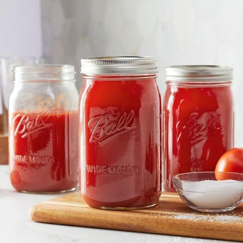 Ball jars organize jams and jellies without spilling.