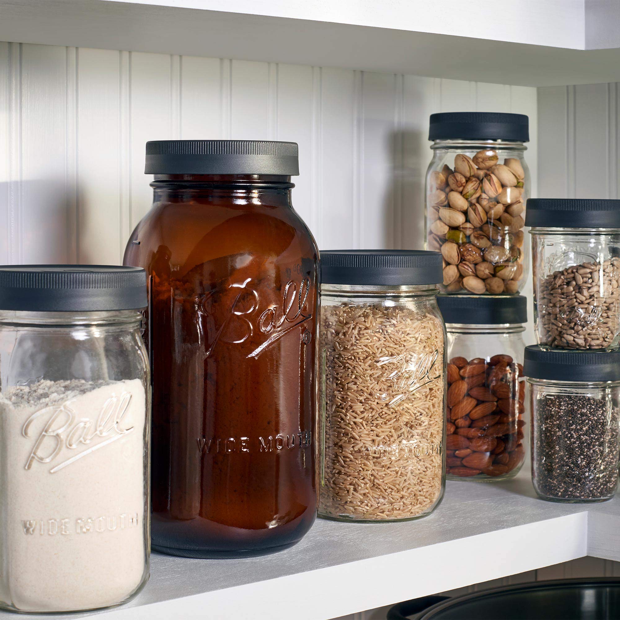 Ball Mason Jar plastic construction lids are light and durable