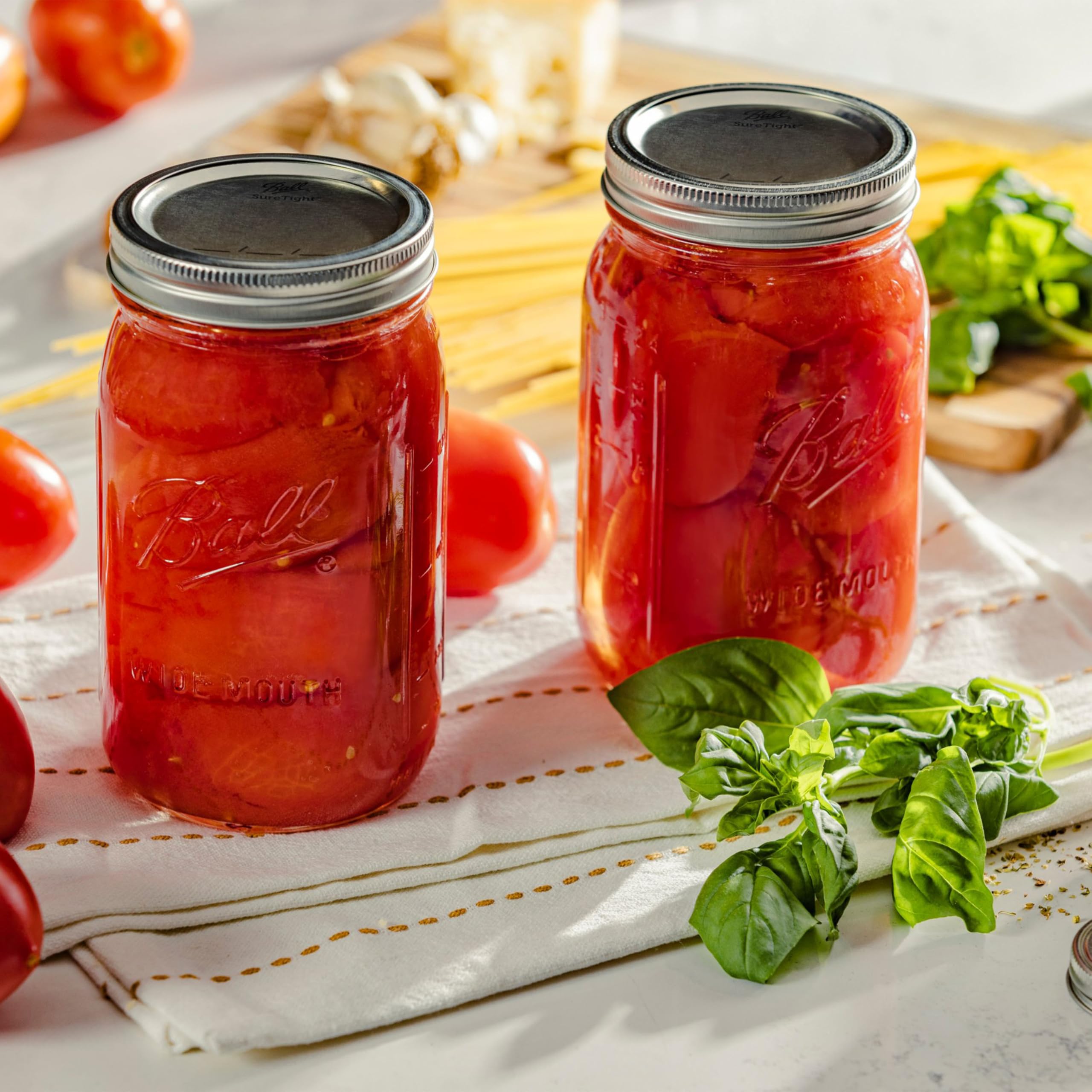 Ball Quart jars suited for meal prep and portioning ingredients.
