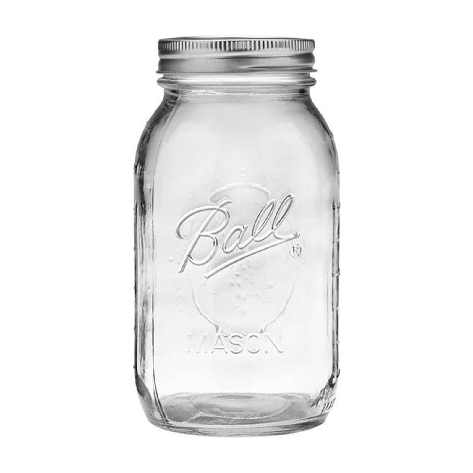Ball 32oz jar shown with lid and band ready for fresh preserves and bulk storage