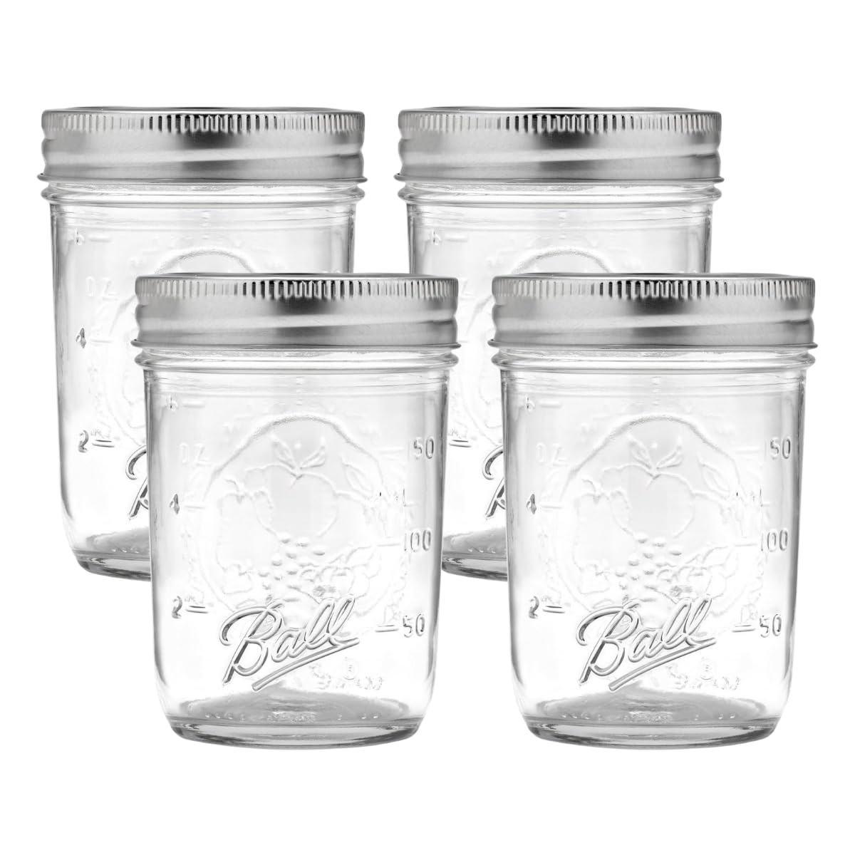 Ball Regular Mouth 8oz jar with lids and bands ready for canning.