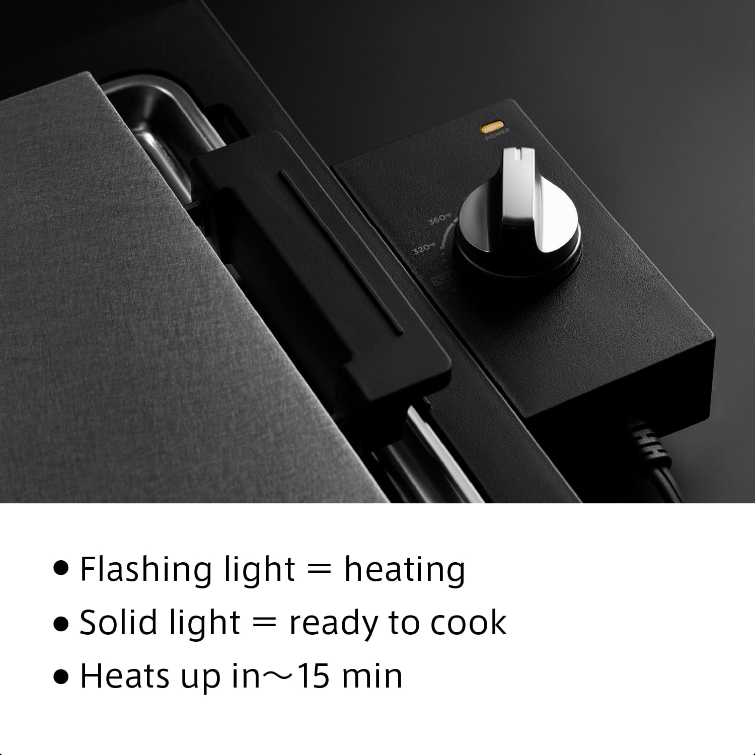 BALMUDA The Teppanyaki heat settings 320 to 430F for versatile cooking