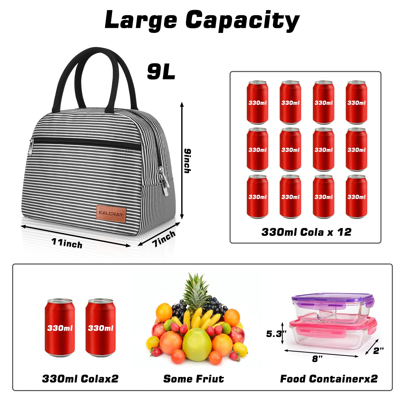 BALORAY side view highlights durable 600D fabric for daily use.