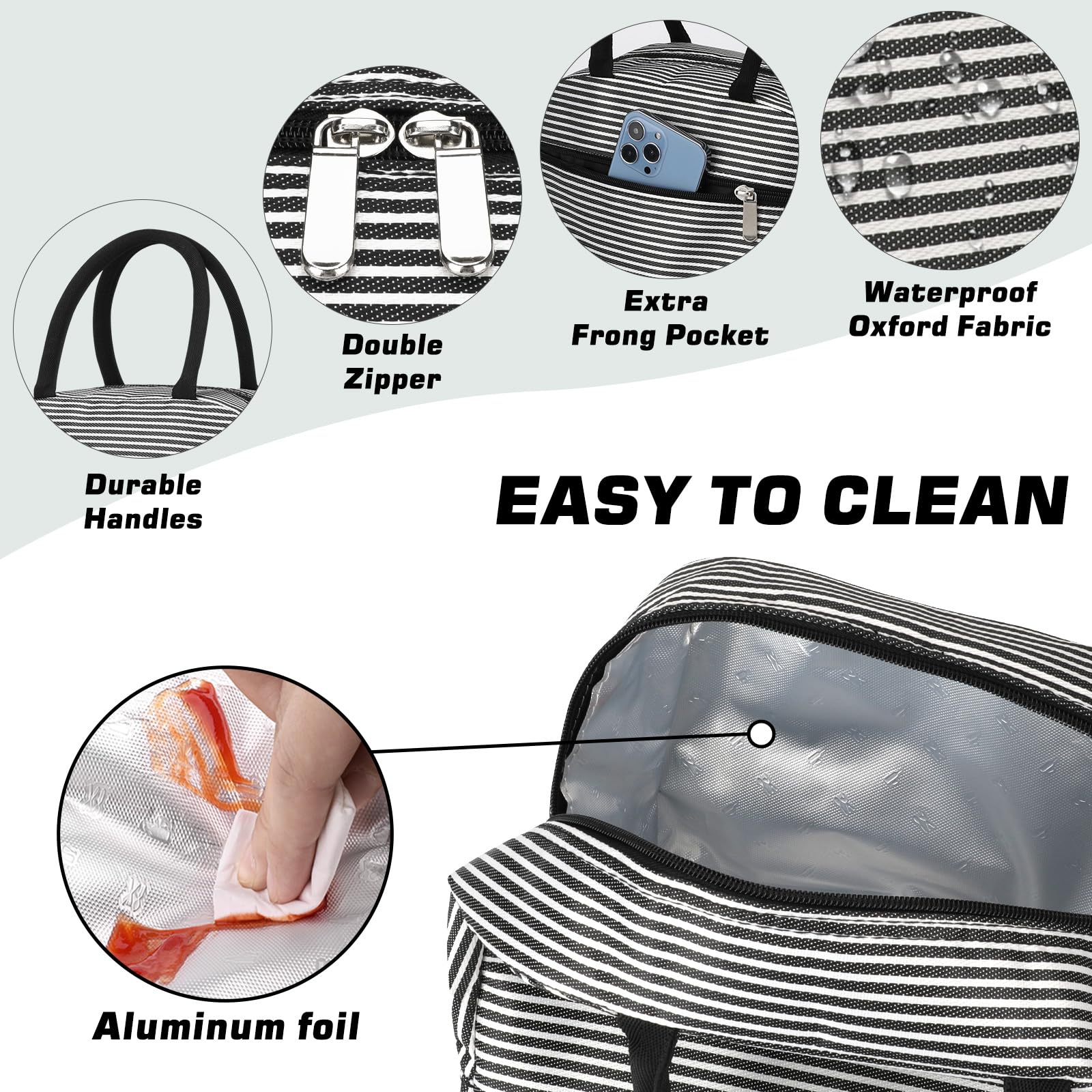 BALORAY zipper stripes add stylish, practical design for on-the-go meals.