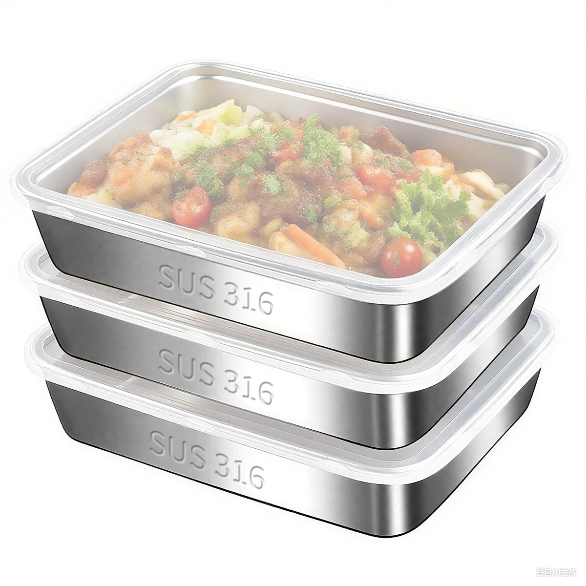 BALSALTA SUS316 container front view showing durable, stackable design for kitchen storage.