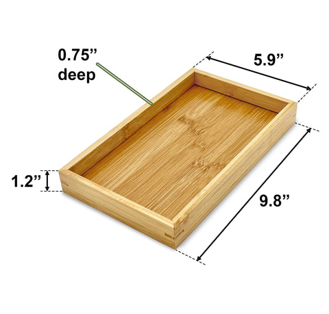 Bam & Boo bamboo tray on dining setup, warm honey color enhances decor while serving snacks.