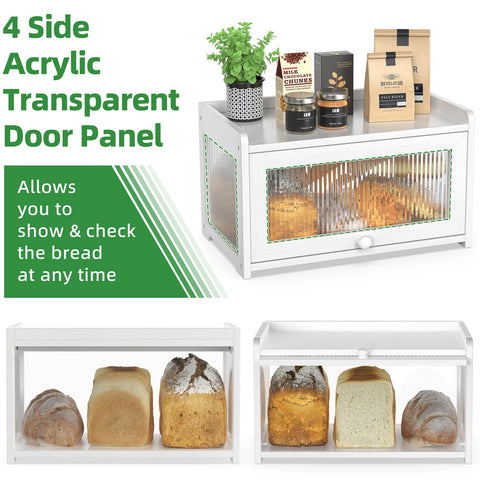 BAMBANG bread box back panel offers a clear view of stored breads