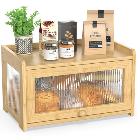 BAMBANG bread box front window displays bread with easy access and visibility.